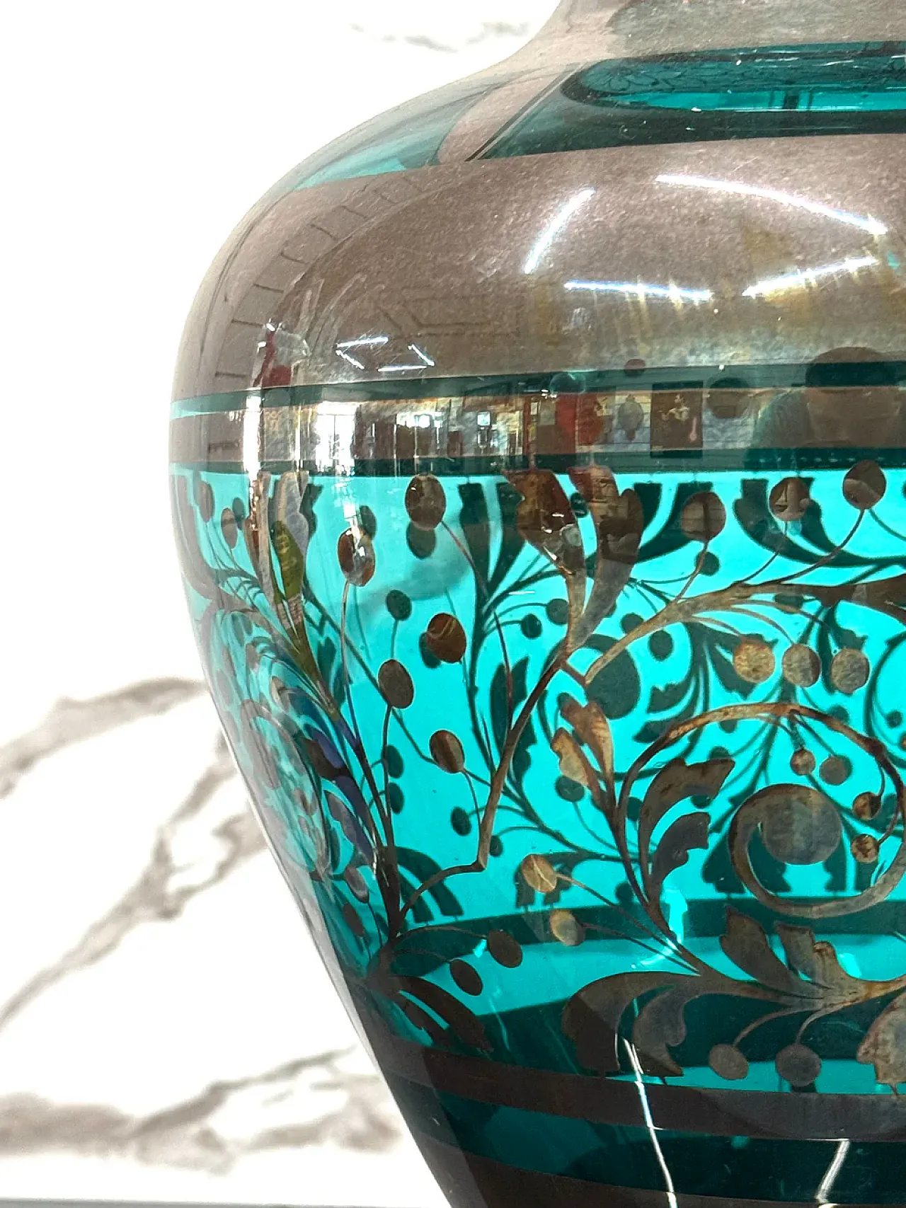 Overlay glass and silver vase, 1930s 5