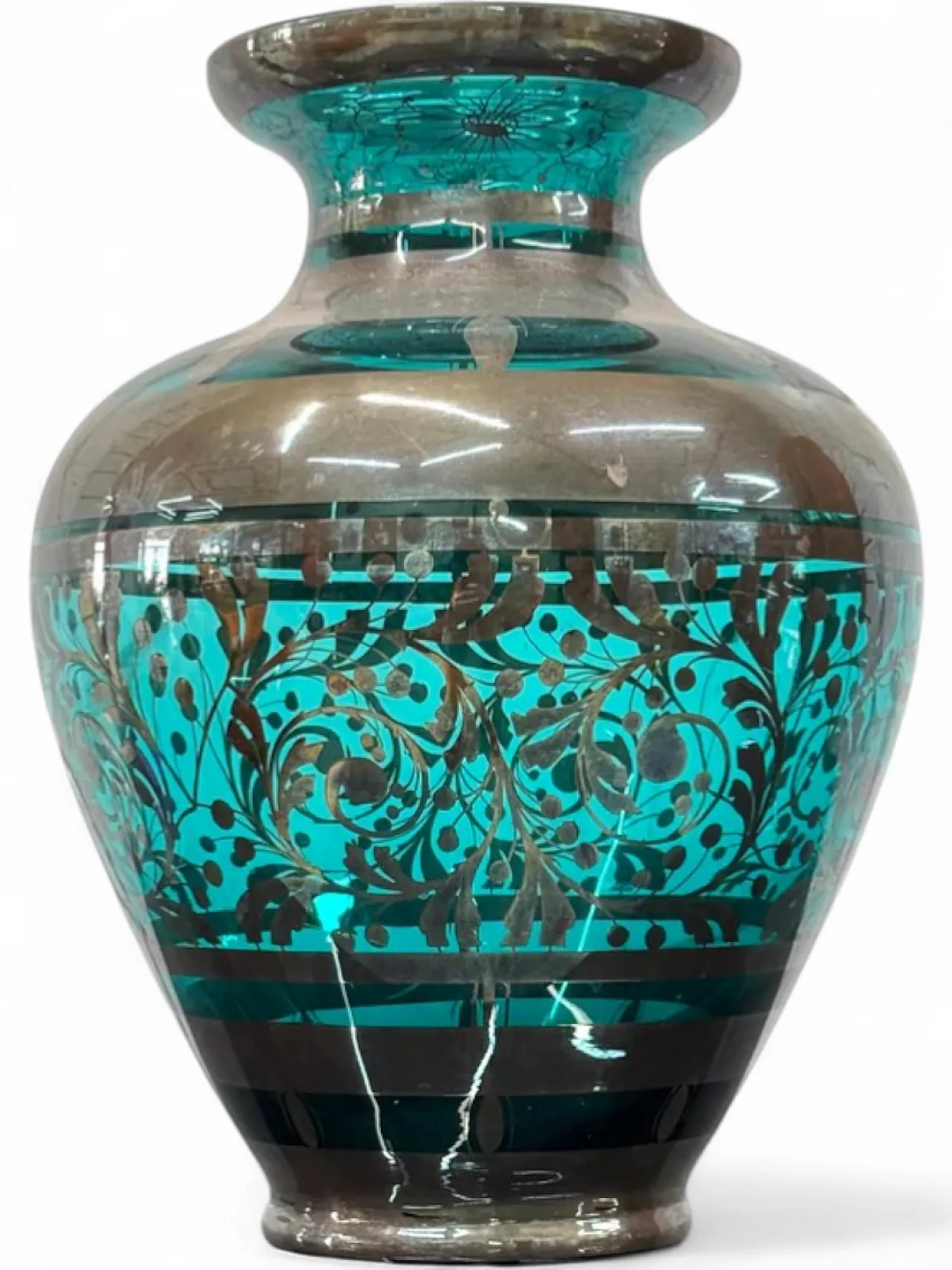 Overlay glass and silver vase, 1930s 7