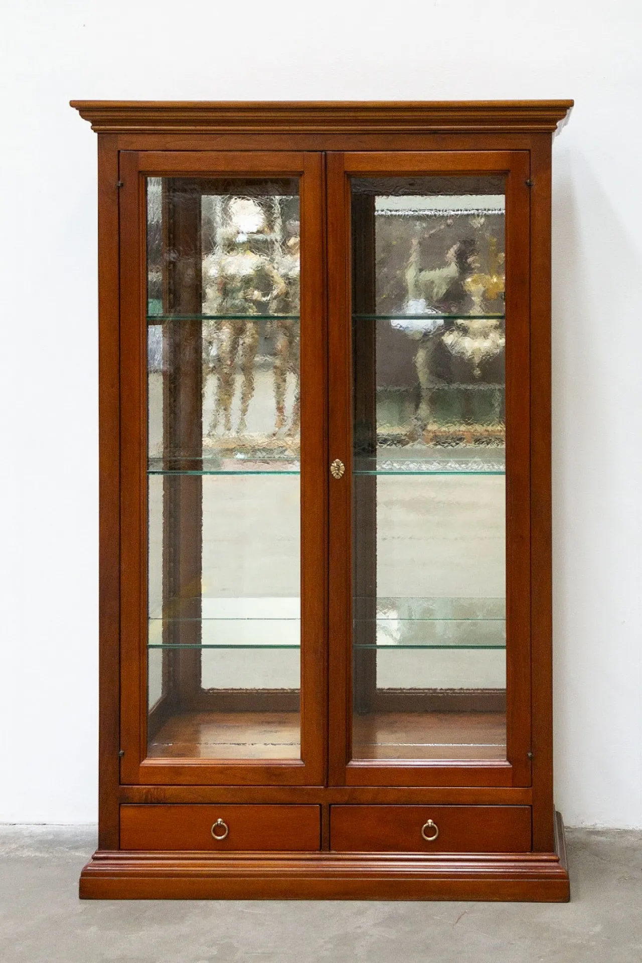 Walnut wood display case, 2000s 2