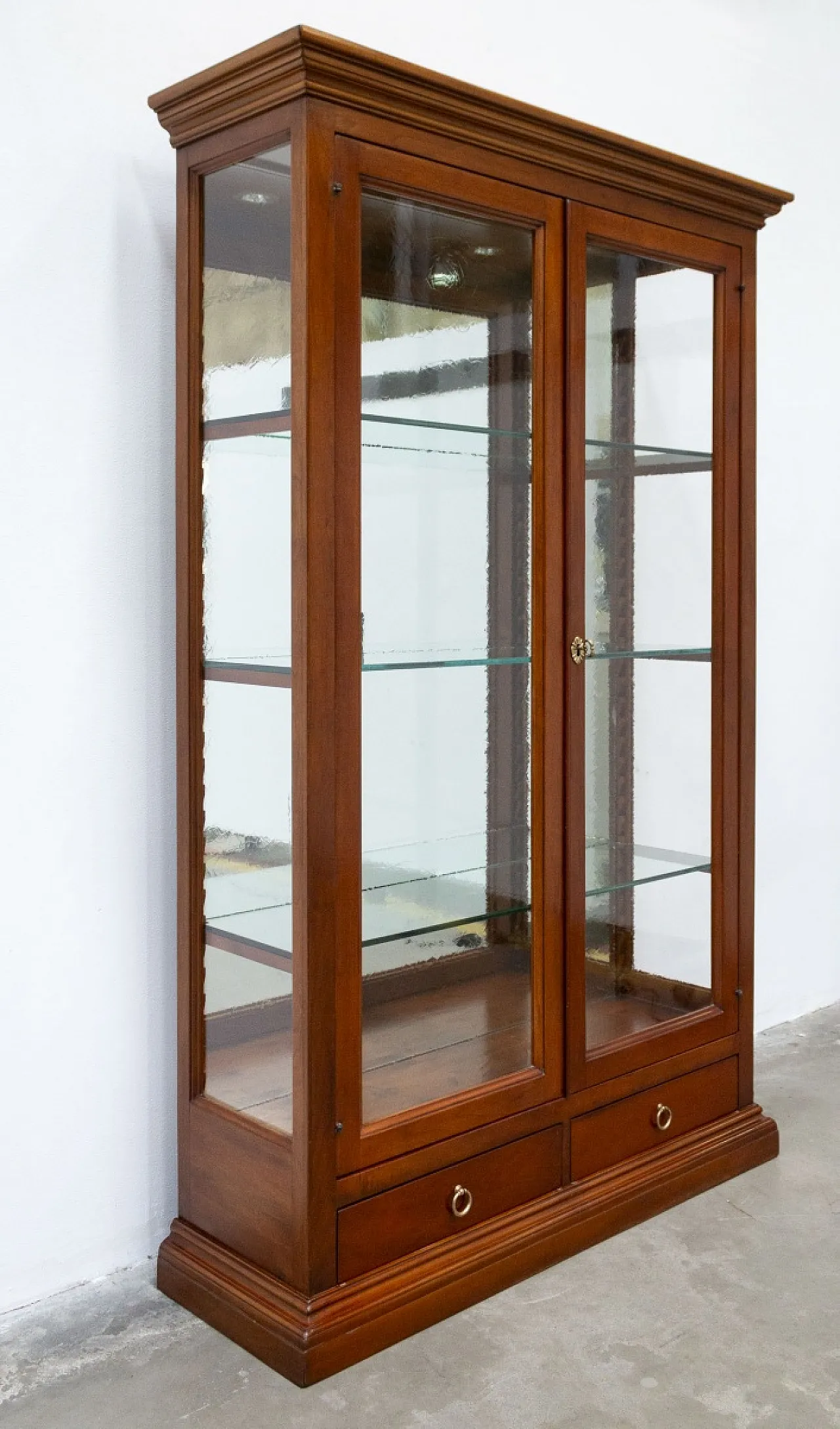 Walnut wood display case, 2000s 4
