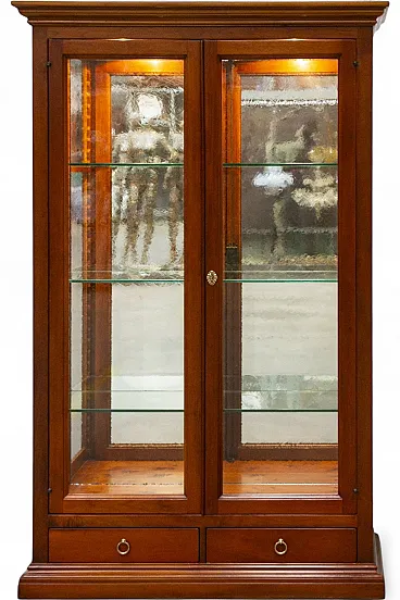 Walnut wood display case, 2000s