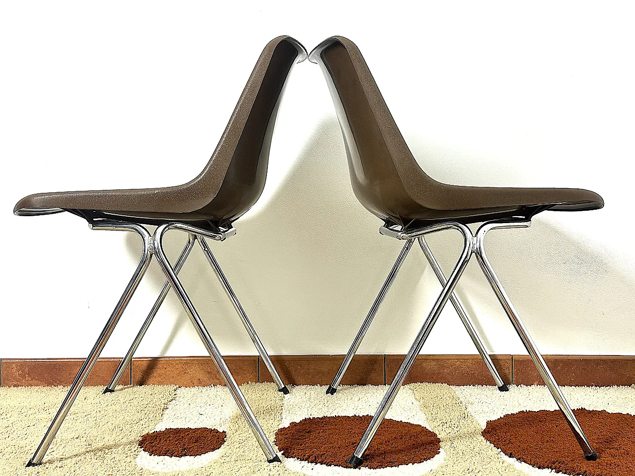 Pair of Polyprop chairs by Robin Day -Hille for Anonima Castelli, 70s 7