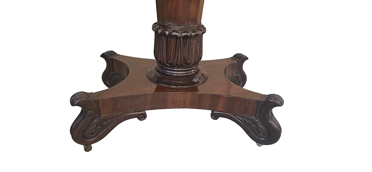 Antique mahogany feather book table, mid-19th century 3