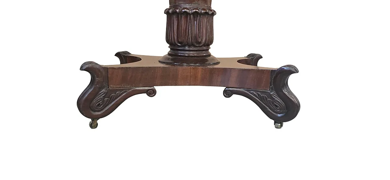 Antique mahogany feather book table, mid-19th century 4