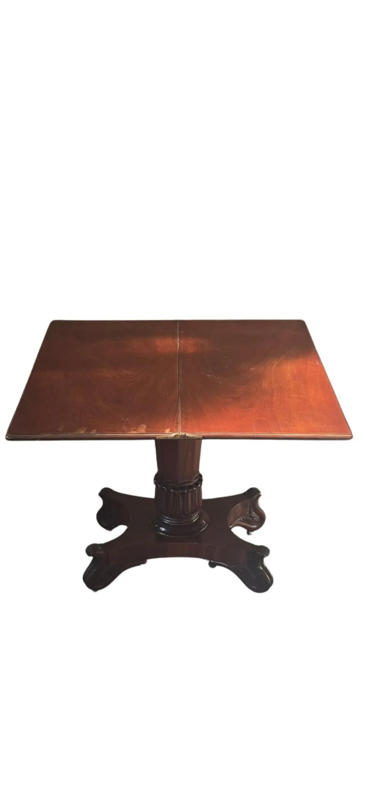 Antique mahogany feather book table, mid-19th century 6