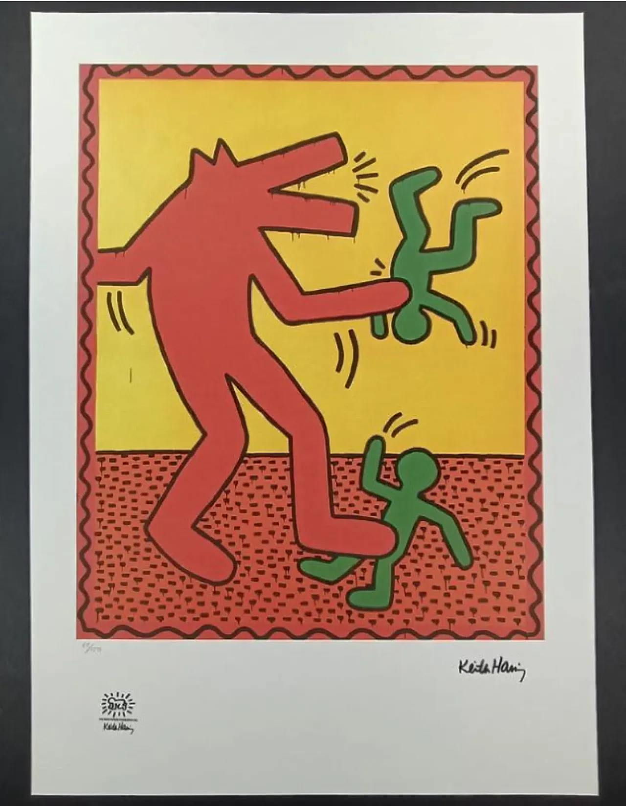 Keith Haring limited edition lithograph numbered in pencil, 1990s 1
