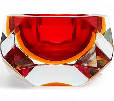 Multifaceted ashtray in Murano glass by Flavio Poli for Seguso, 1960s