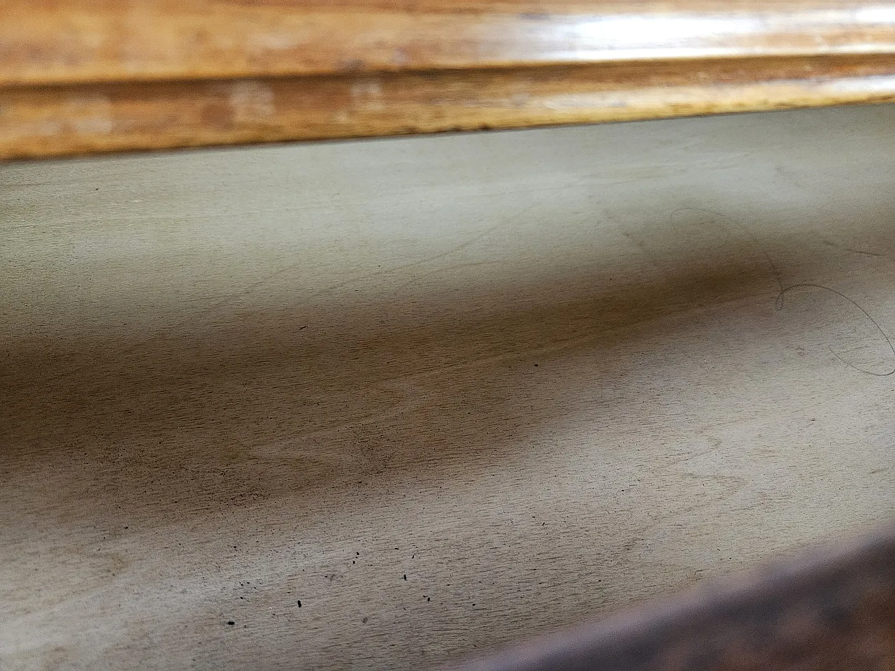 Art Deco chest of drawers in briar with black glass, 1950s 14