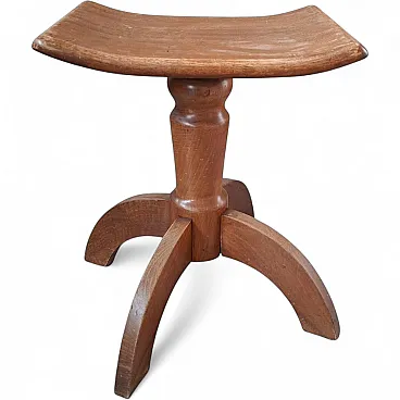 Solid beech screw stool, 1960s