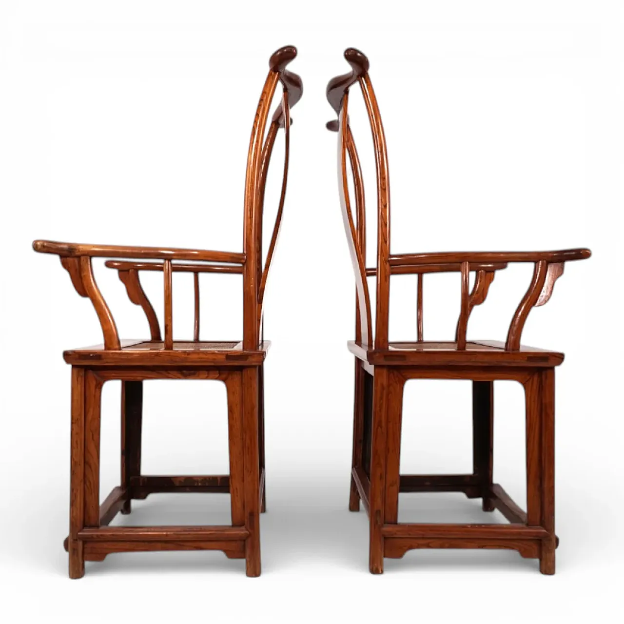 Pair of Ming Dynasty style high-back Chinese armchairs, 1920s 1
