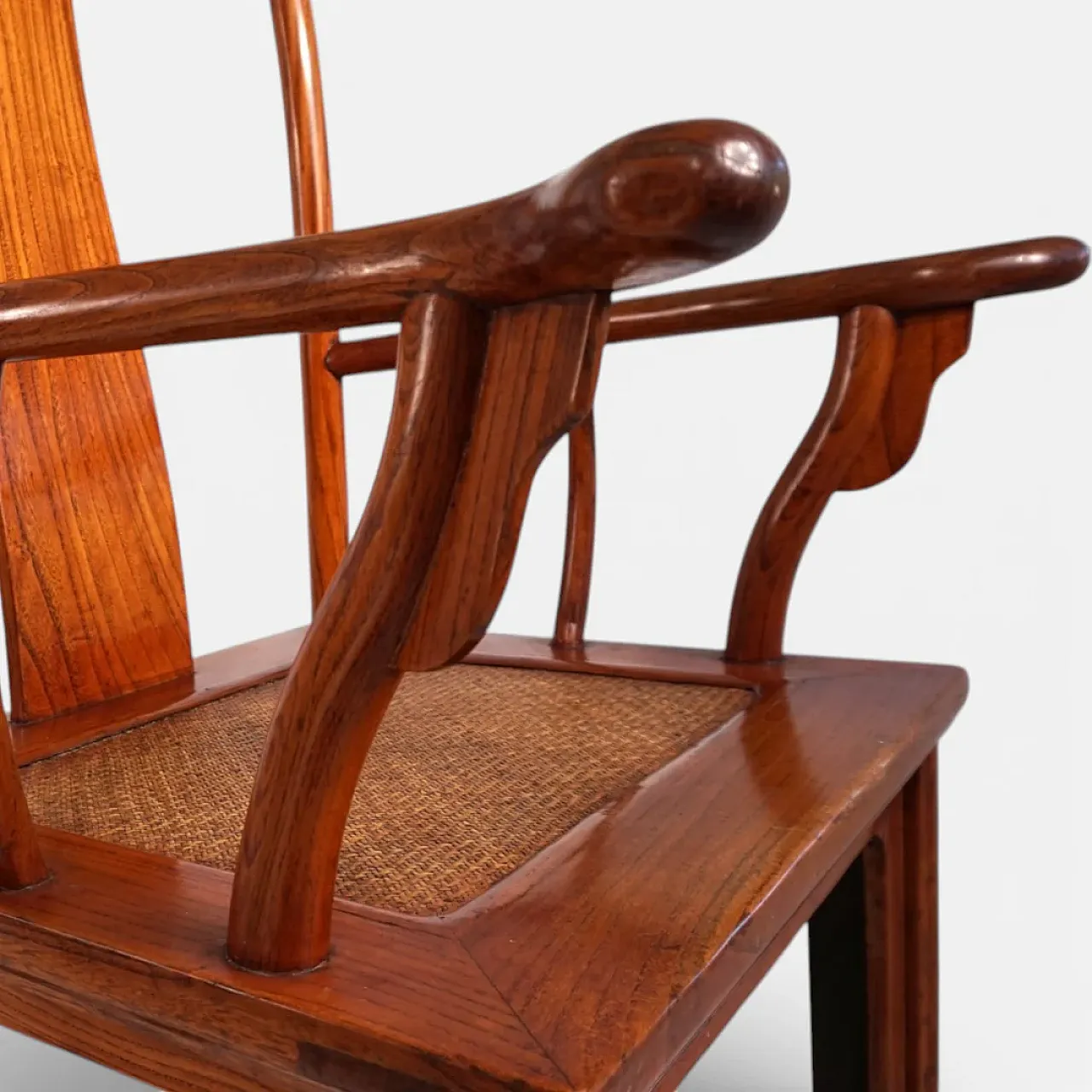 Pair of Ming Dynasty style high-back Chinese armchairs, 1920s 9