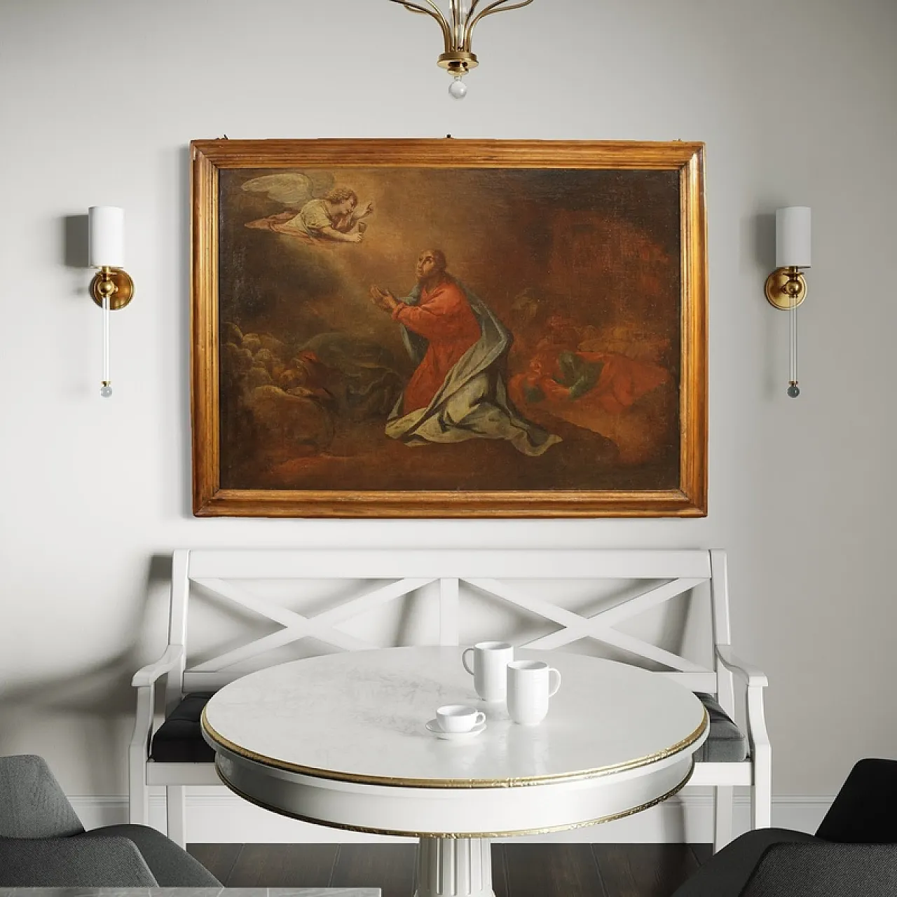 Italian painting Christ in the Garden of Olives, 17th century 6