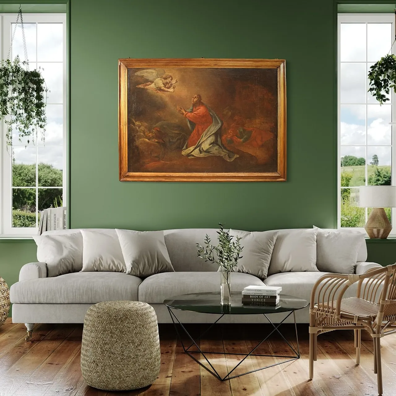 Italian painting Christ in the Garden of Olives, 17th century 10