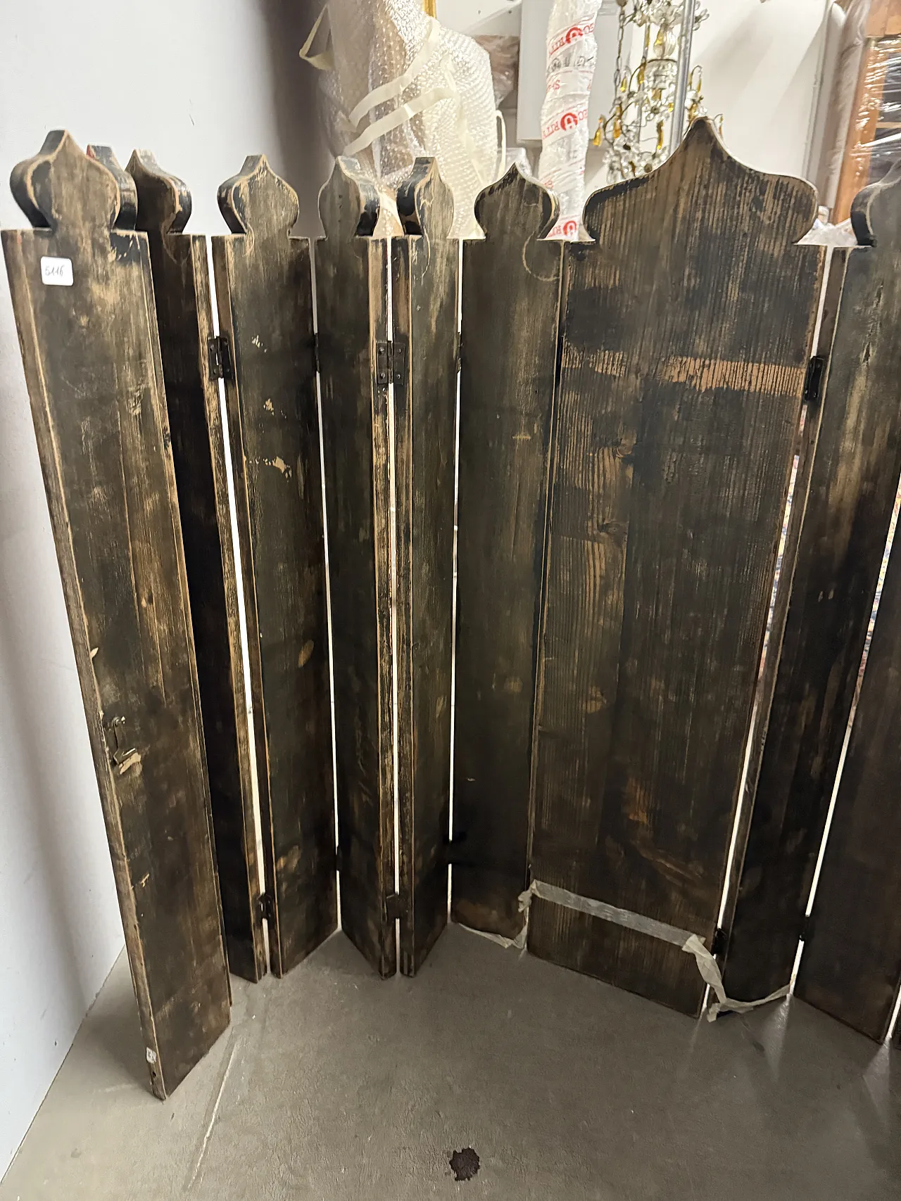 Painted Russian travel icon with painted saints, 20th century 6