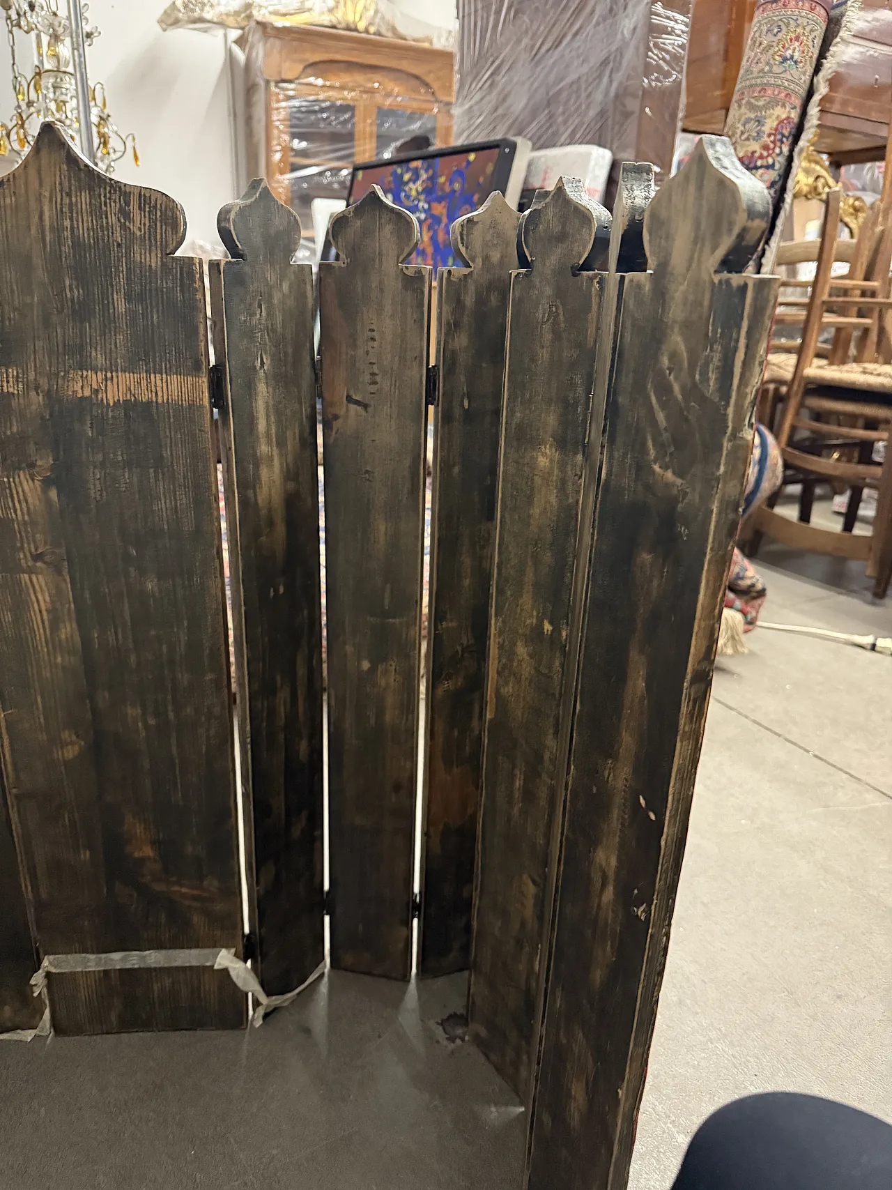 Painted Russian travel icon with painted saints, 20th century 7