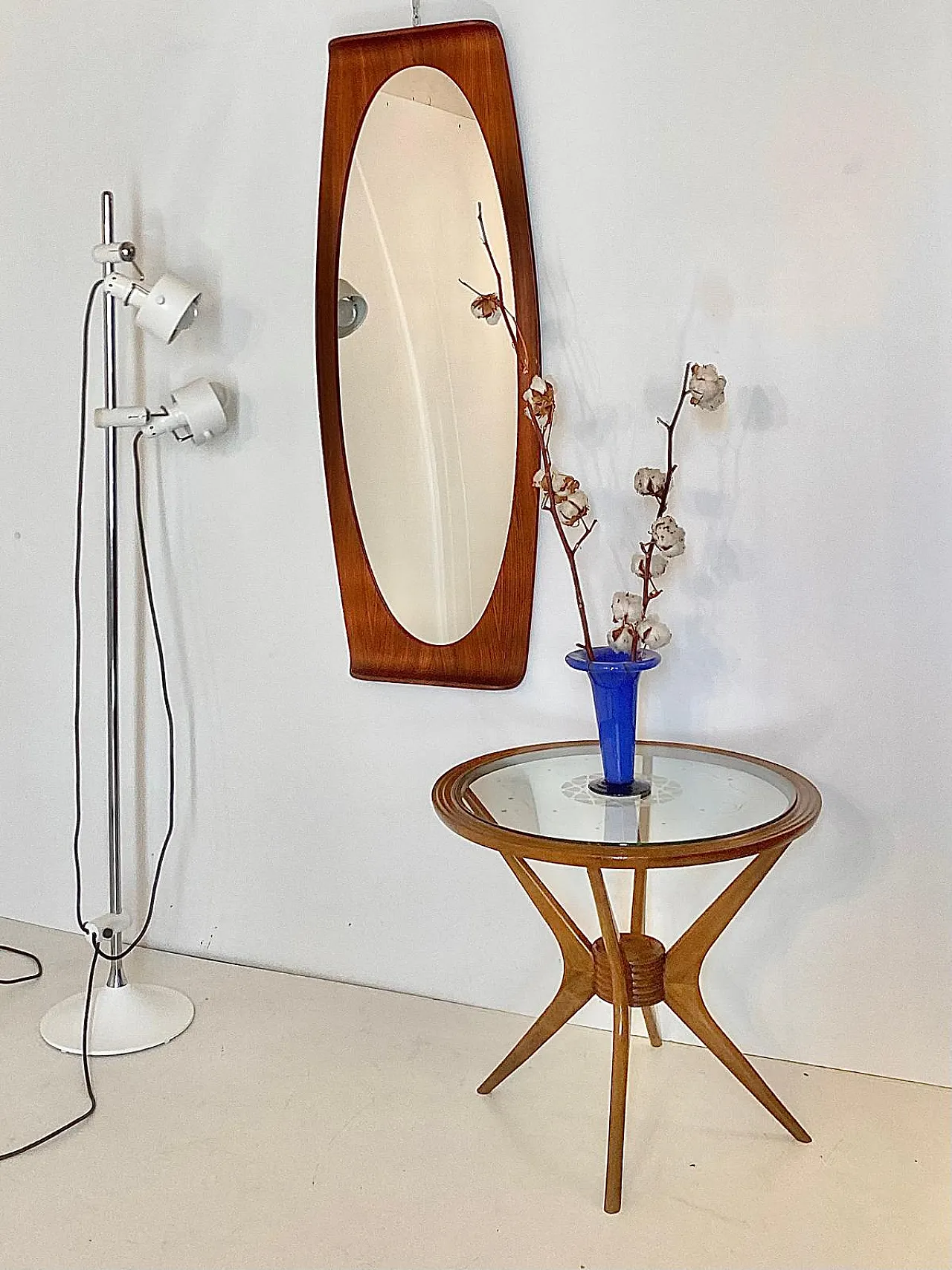 Specchio da parete degli anni 50 in palissandro, Campo e Graffi 19