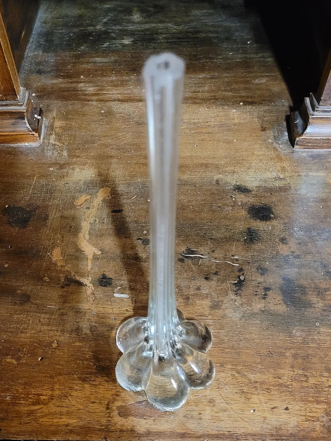 Single-flower vase in transparent glass, Murano, 70s 3
