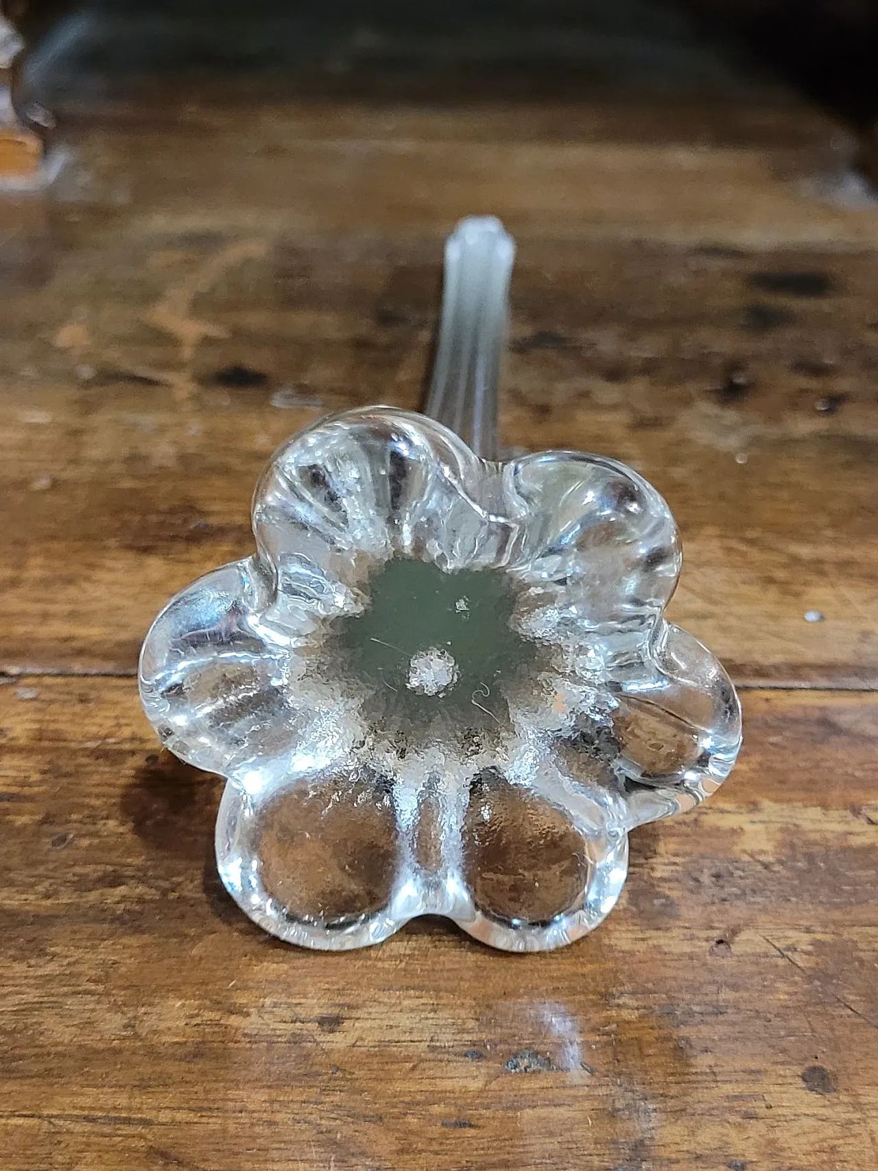 Single-flower vase in transparent glass, Murano, 70s 4