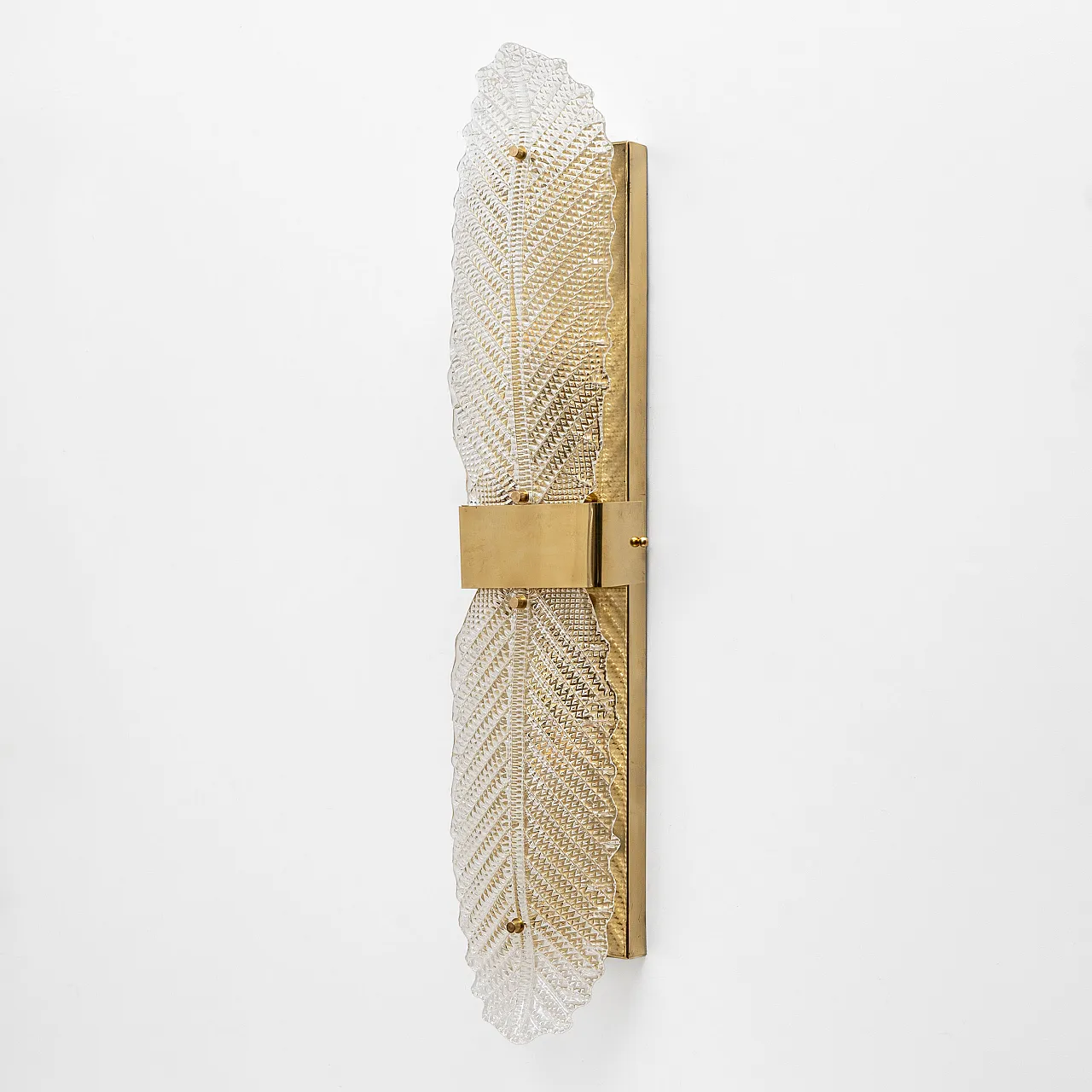 Pair of Murano glass and brass Graniglia wall lights, 2000s 4