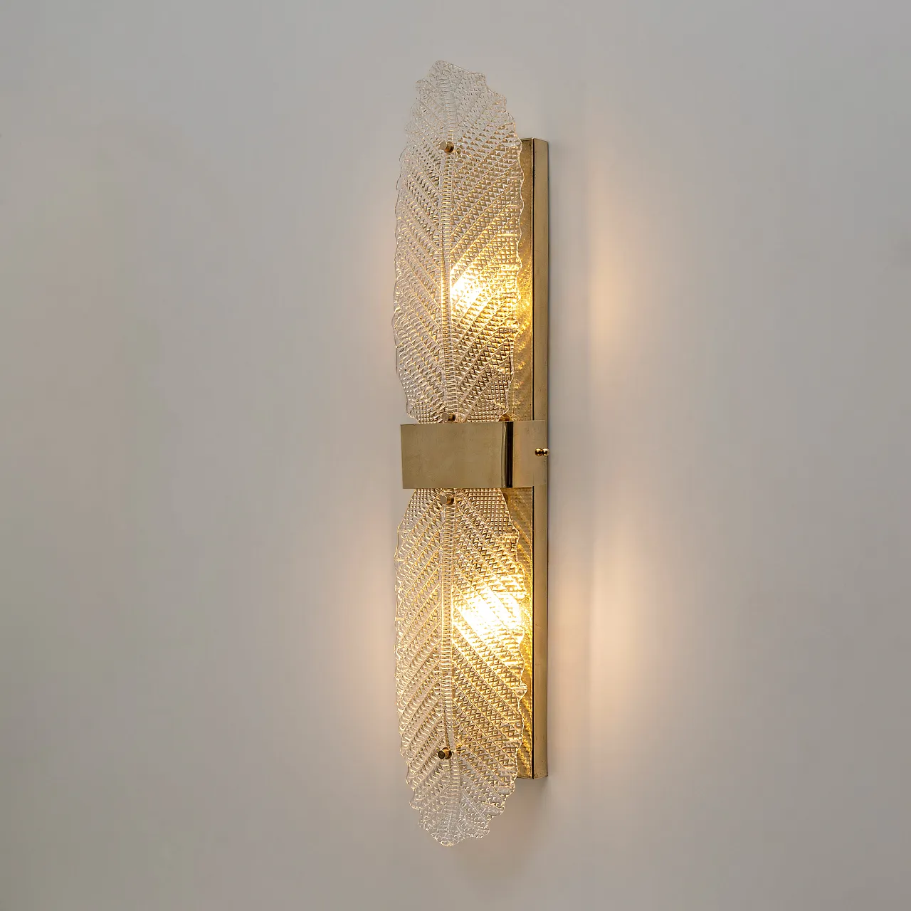 Pair of Murano glass and brass Graniglia wall lights, 2000s 5