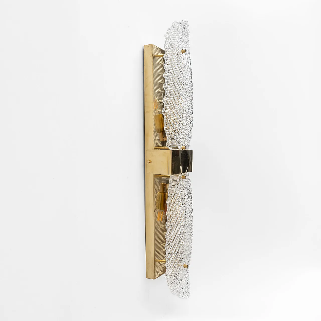 Pair of Murano glass and brass Graniglia wall lights, 2000s 6