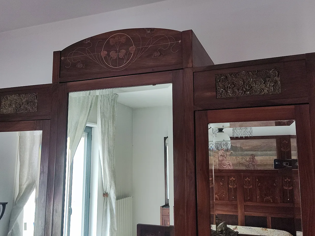 Camera da Letto Liberty in noce con intarsi, primi ’900 13