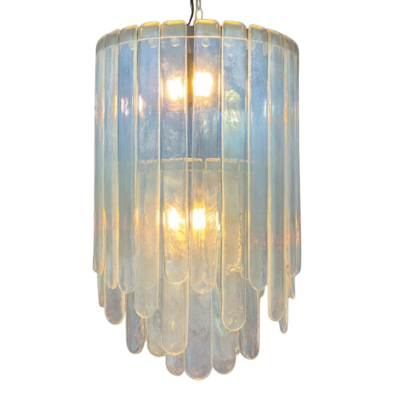 Opalescent Murano glass chandelier by Carlo Nason for Mazzega, 70s 1