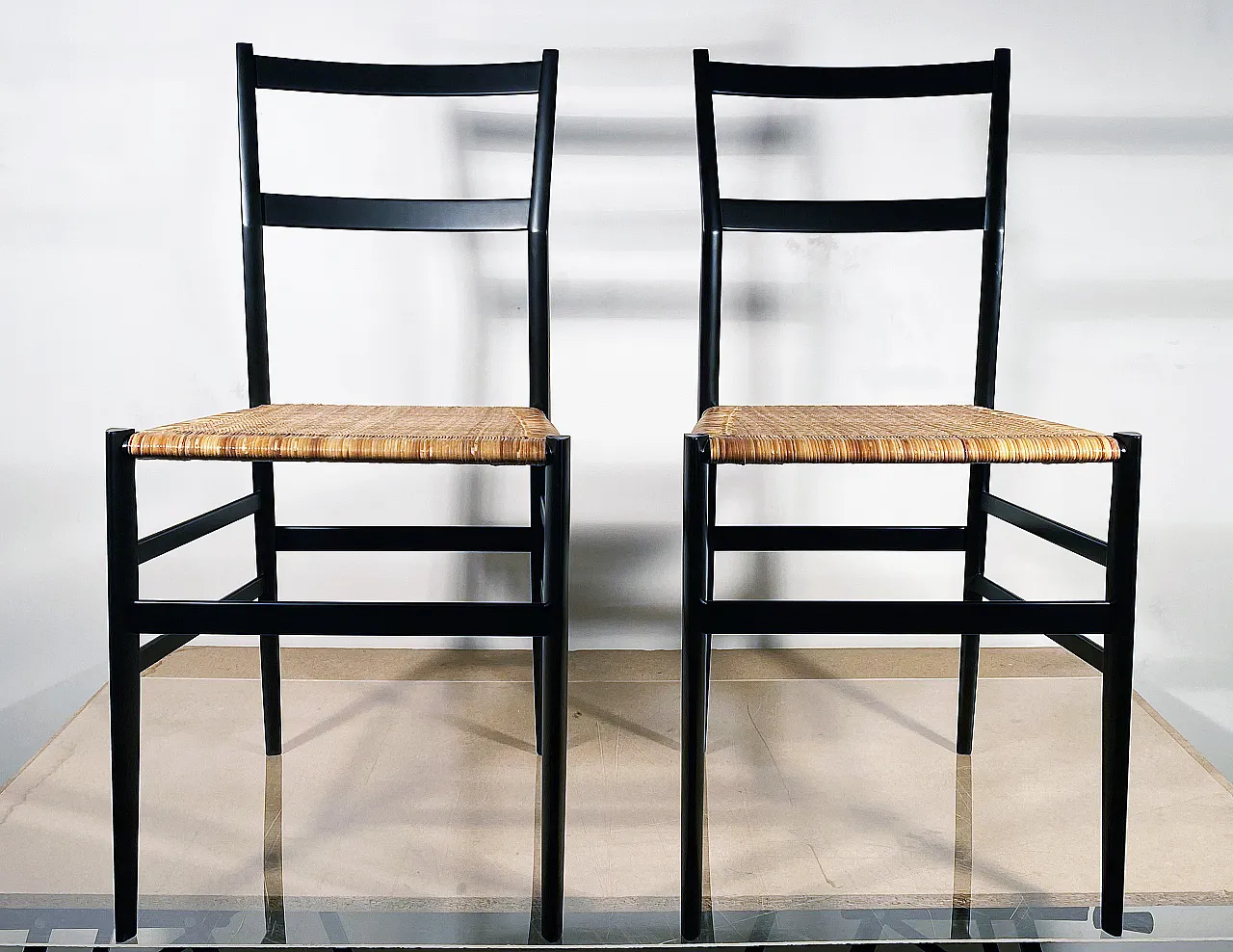 Coppia di sedie Superleggera di Gio Ponti per Cassina , anni 2000 2