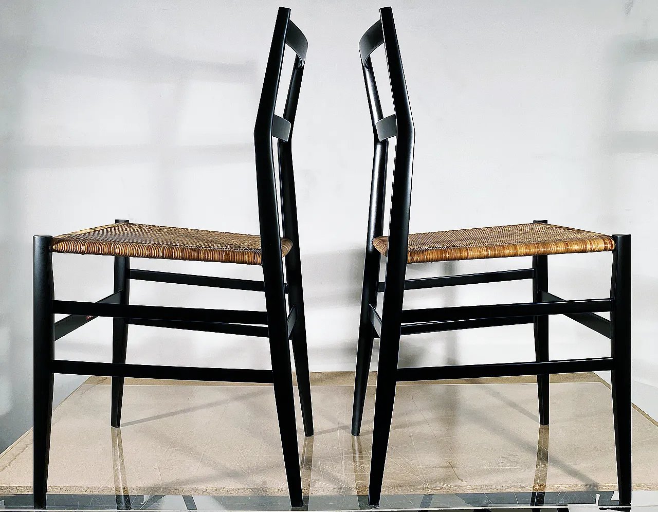 Coppia di sedie Superleggera di Gio Ponti per Cassina , anni 2000 3