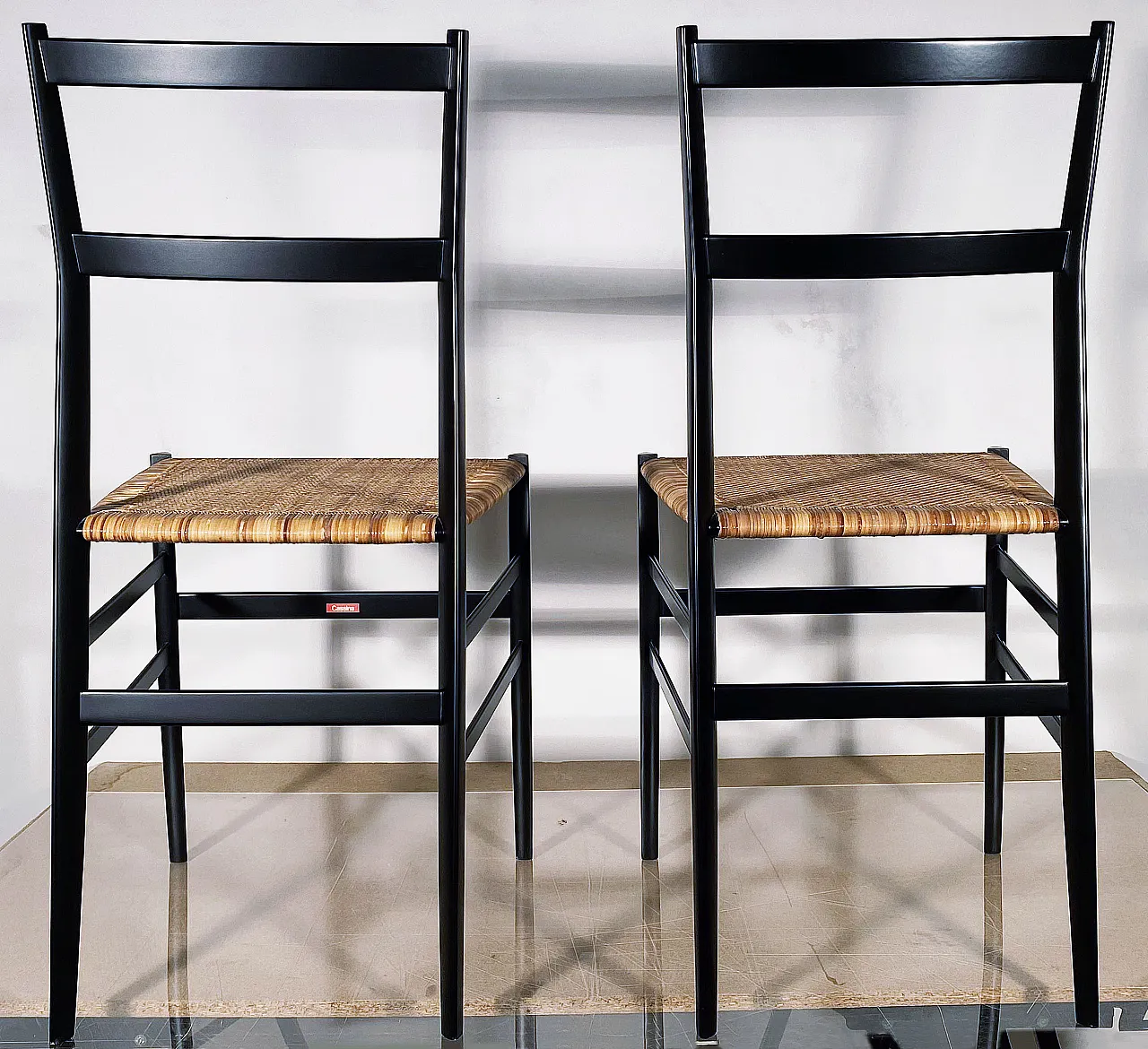 Coppia di sedie Superleggera di Gio Ponti per Cassina , anni 2000 6