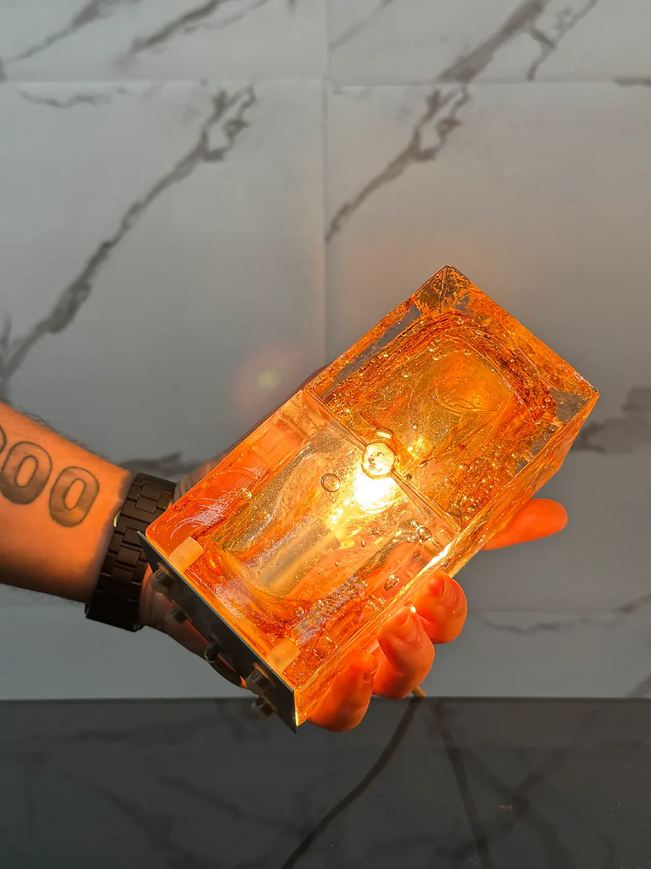 Pair of Cube table lamps, 1970s 3