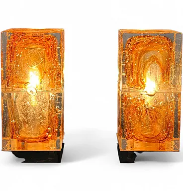 Pair of Cube table lamps, 1970s