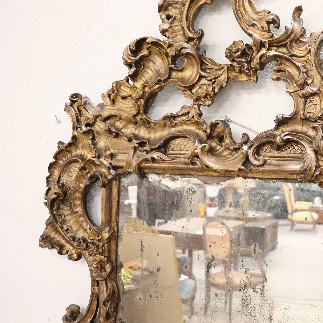 Scenografica grande specchiera in gesso, '800 4