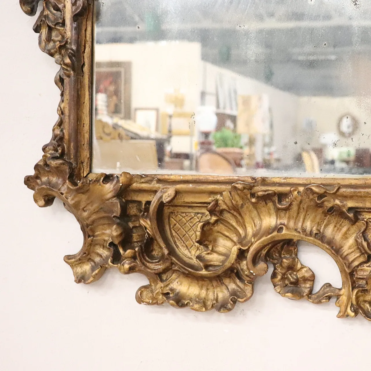 Scenografica grande specchiera in gesso, '800 6