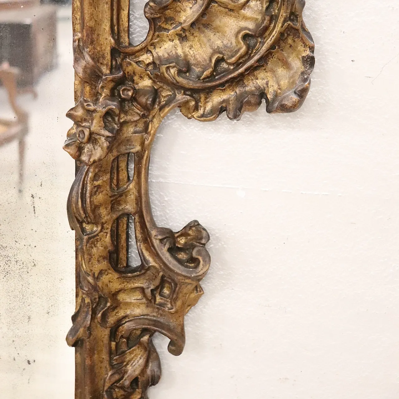 Scenografica grande specchiera in gesso, '800 7