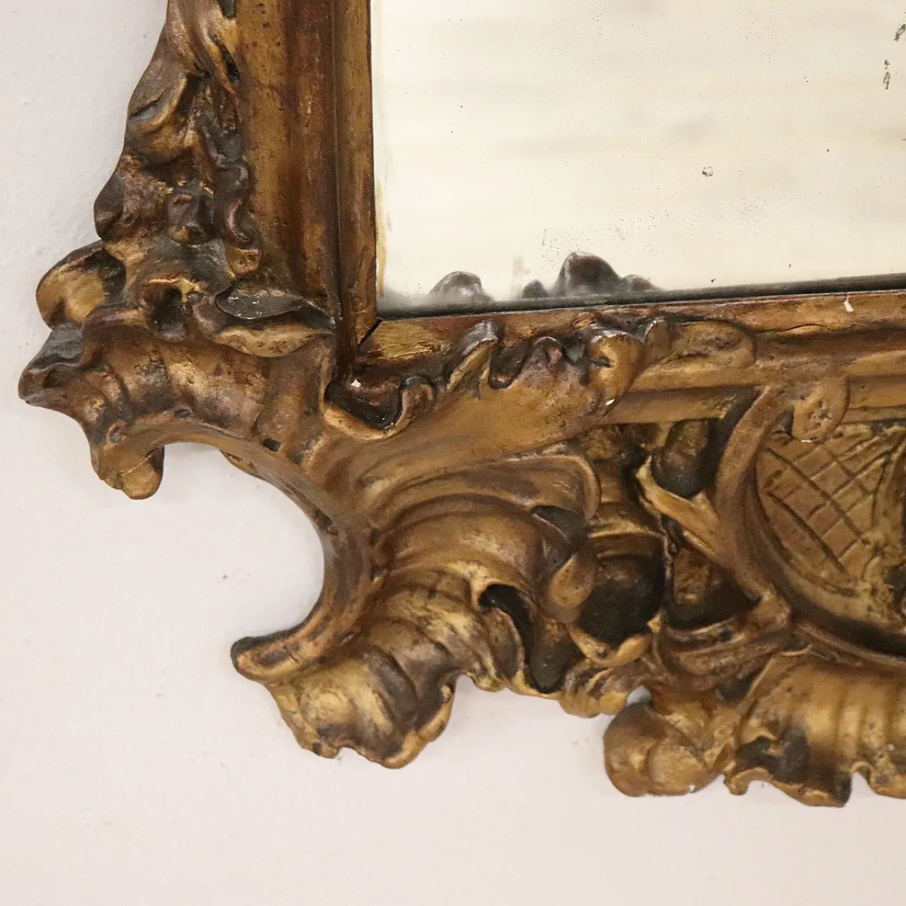 Scenografica grande specchiera in gesso, '800 11