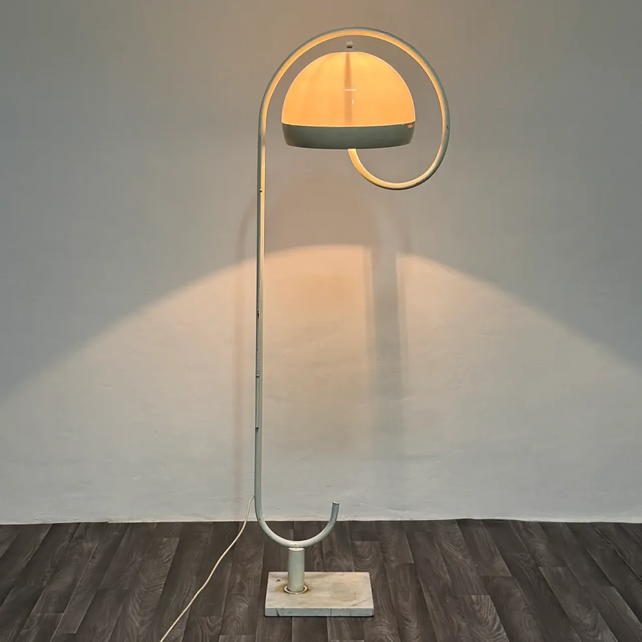 Space Age marble-based floor lamp by Harvey Guzzini, 1970s 2