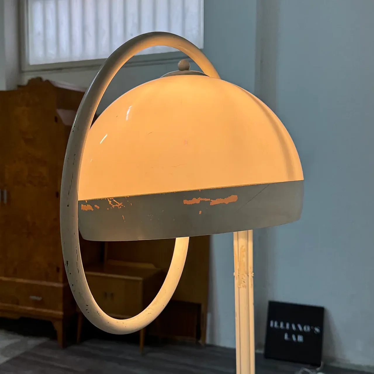 Space Age marble-based floor lamp by Harvey Guzzini, 1970s 8