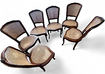 Set of 6 Vienna straw wooden chairs, 1950s