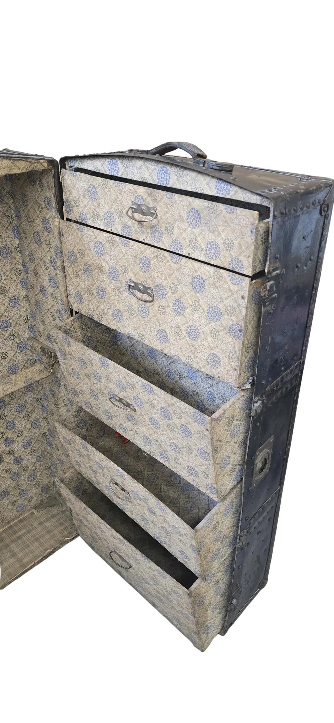 Steamer Trunk-style wardrobe trunk, 19th century 8