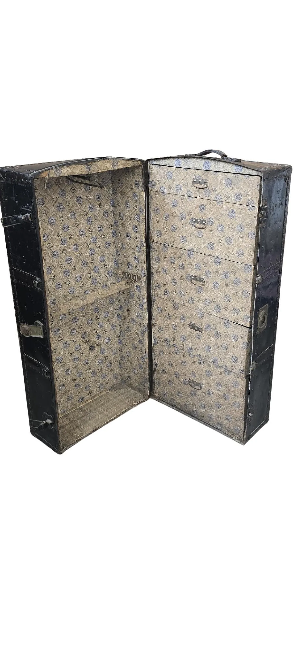 Steamer Trunk-style wardrobe trunk, 19th century 11