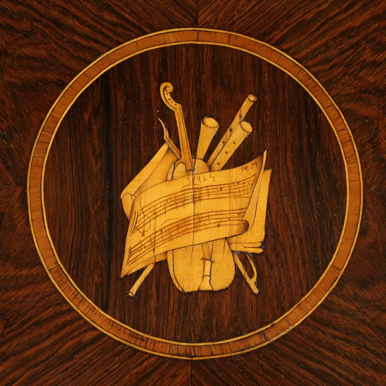 Pair of Louis XVI style inlaid bedside tables, 20th century 4