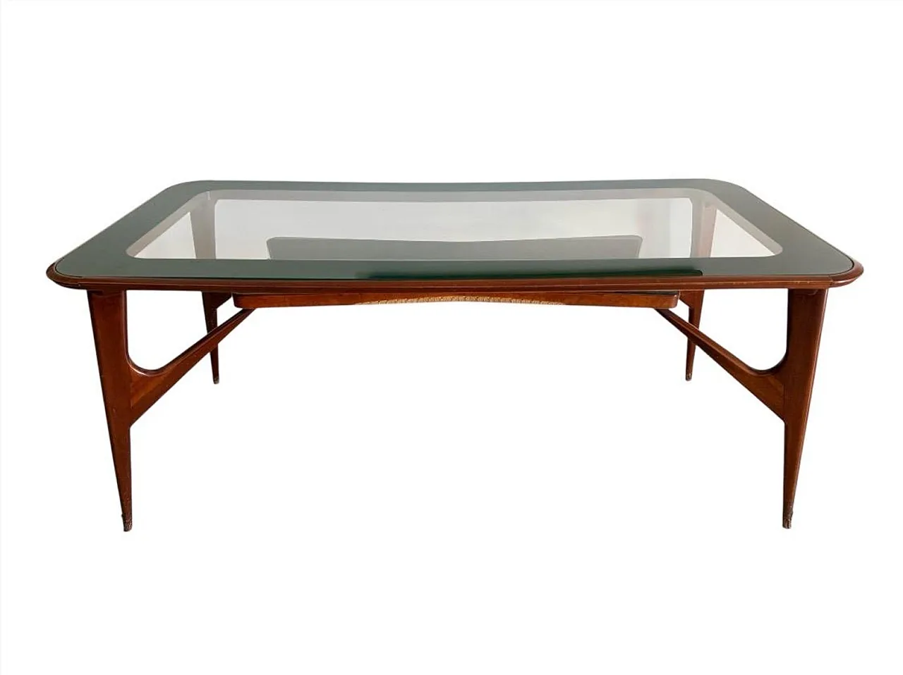 Dining table with 6 wooden and glass chairs by Vittorio Dassi, 1950s 3