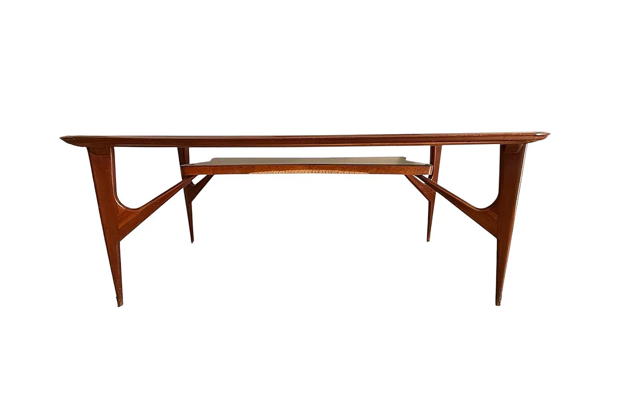 Dining table with 6 wooden and glass chairs by Vittorio Dassi, 1950s 4