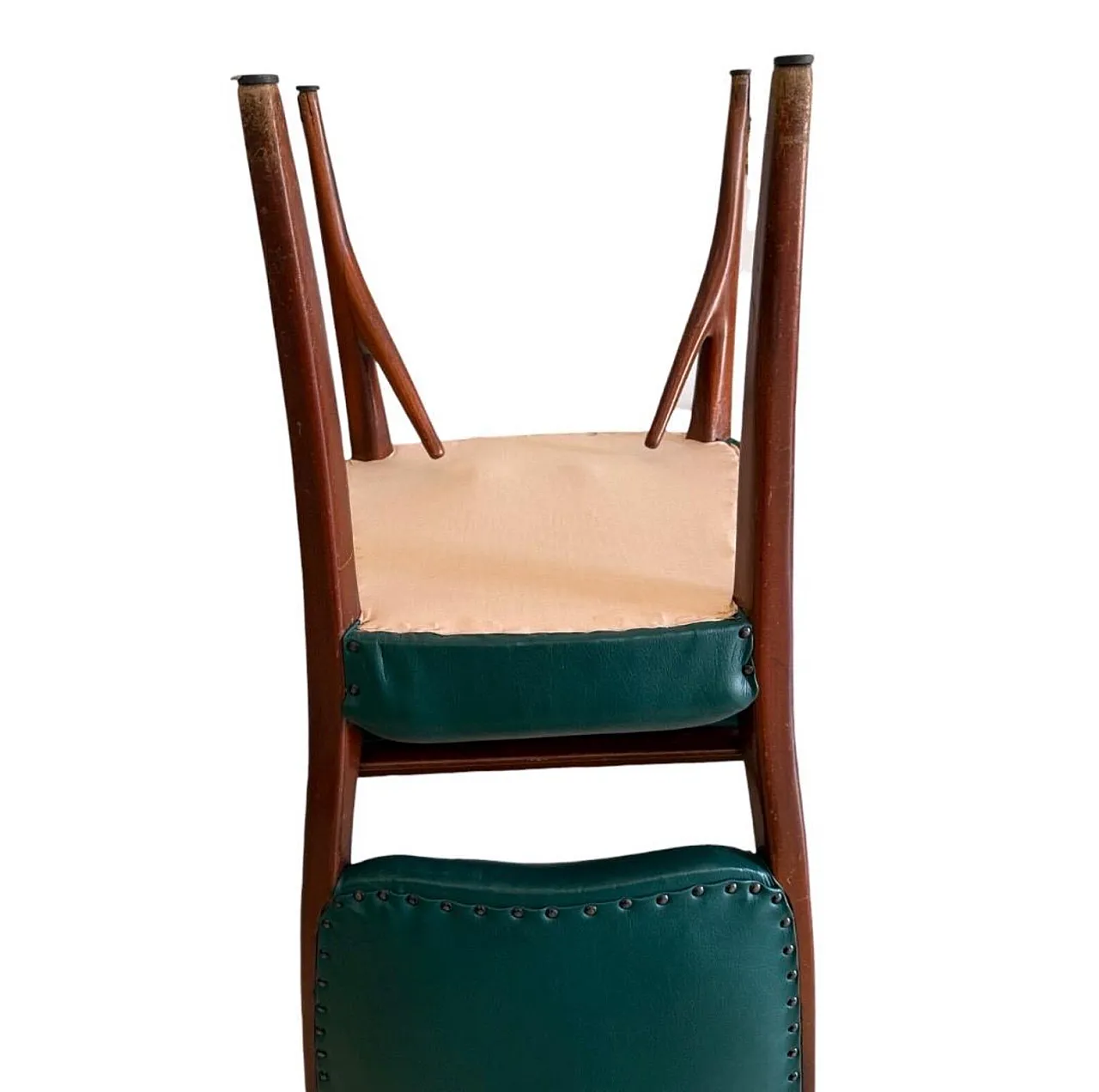 Dining table with 6 wooden and glass chairs by Vittorio Dassi, 1950s 12