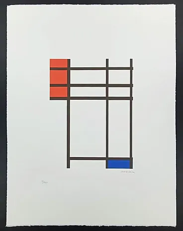 Litografia in serie limitata di Piet Mondrian, anni '70
