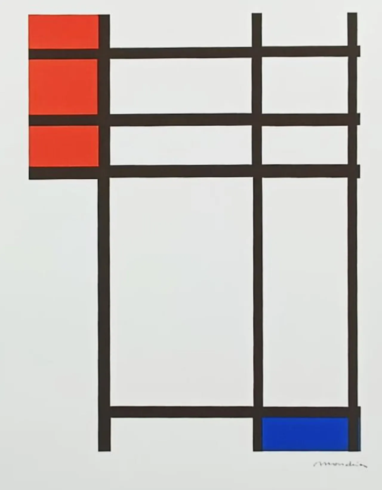 Litografia in serie limitata di Piet Mondrian, anni '70 2