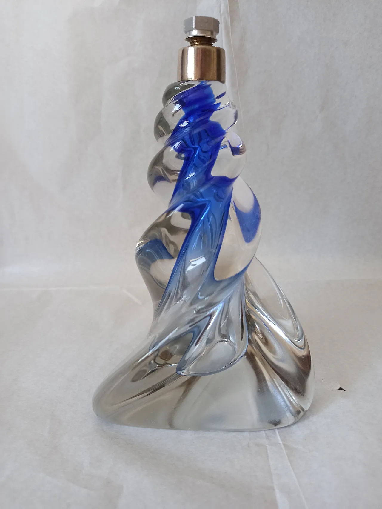 Lampada in vetro di Murano blu, anni '50 2