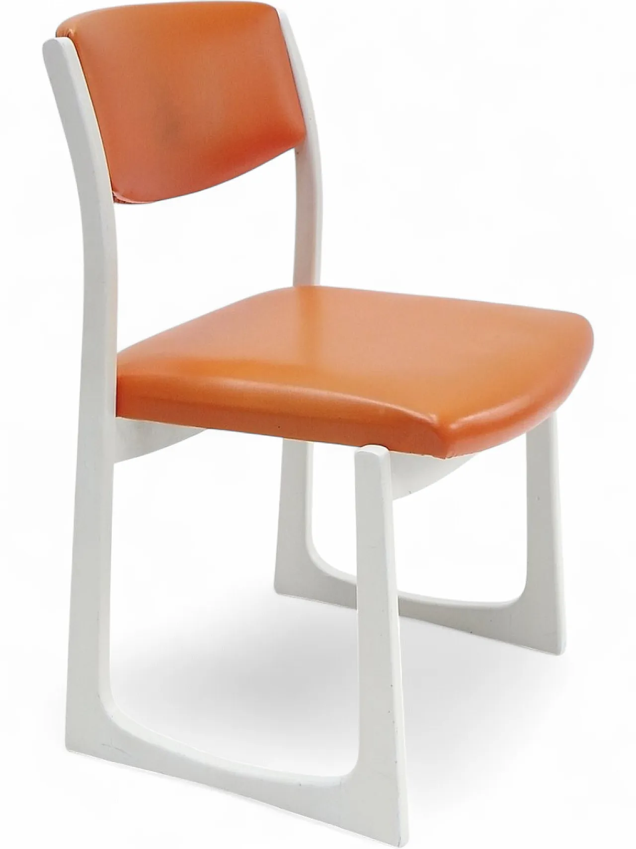 Desk Chair with orange faux leather seat, 1970s 13