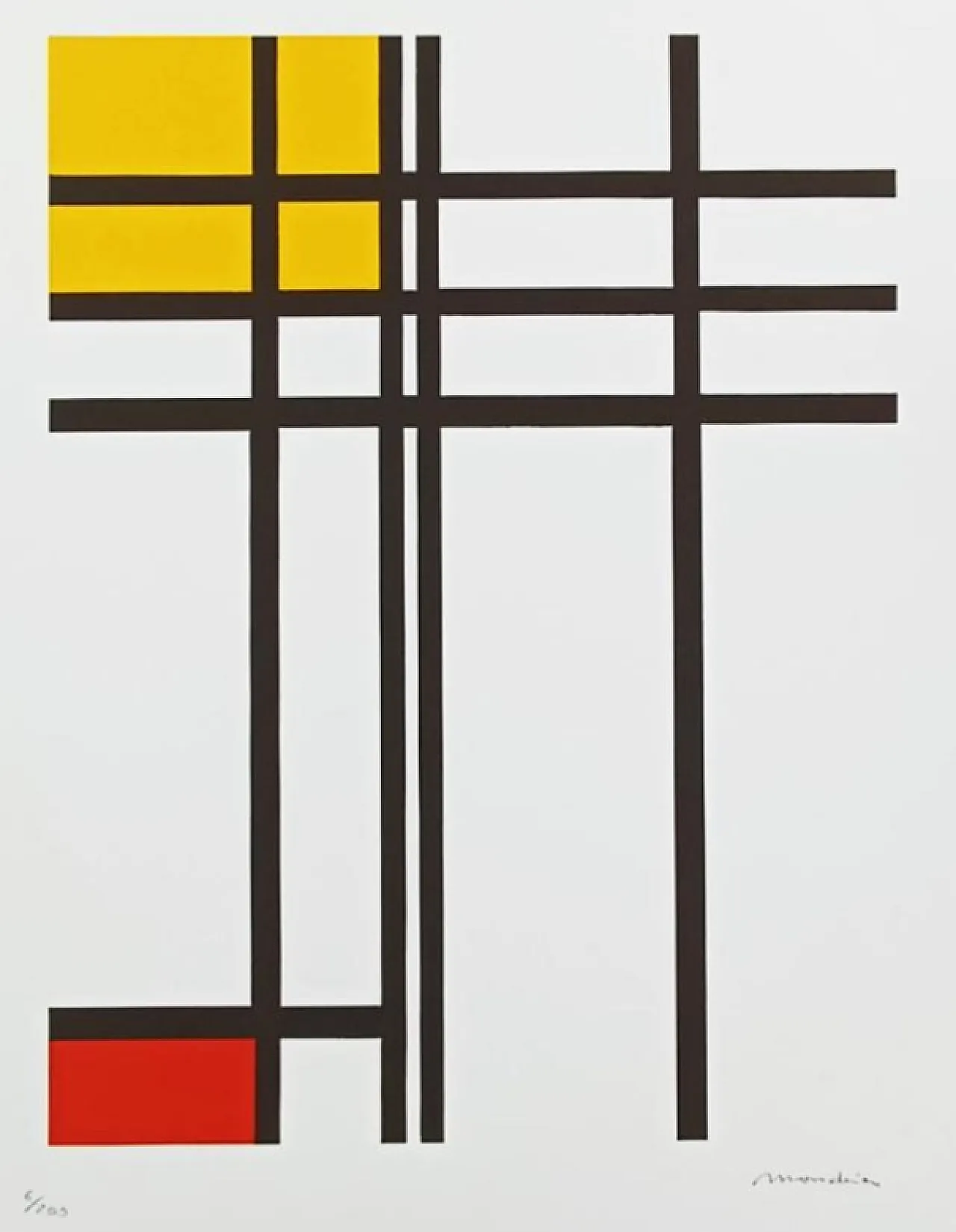 Litografia in edizione limitata di Piet Mondrian, anni '70 2